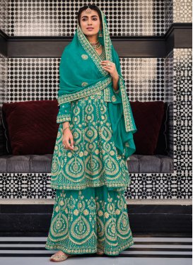 Georgette Embroidered Work Palazzo Style Pakistani Salwar Suit