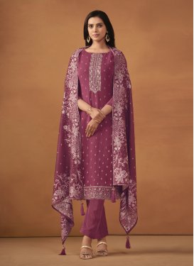 Georgette Embroidered Work Pant Style Classic Salwar Suit