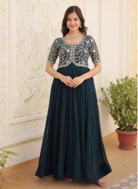 Georgette Embroidered Work Readymade Classic Gown