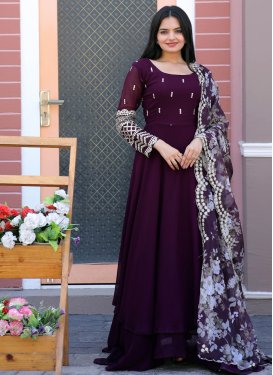 Georgette Embroidered Work Readymade Long Length Gown