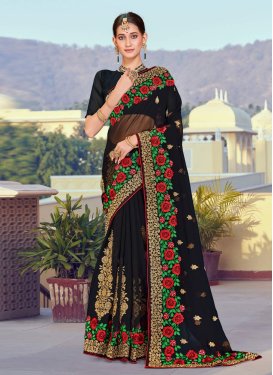 Georgette Embroidered Work Traditional Saree