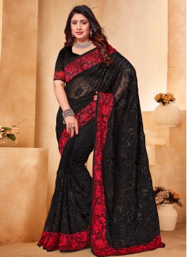 Georgette Embroidered Work Trendy Classic Saree