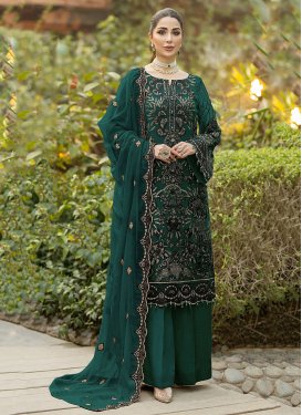 Georgette Palazzo Style Pakistani Salwar Kameez For Ceremonial