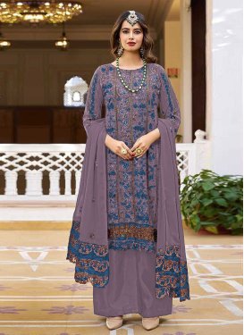 Georgette Palazzo Style Pakistani Salwar Suit For Festival