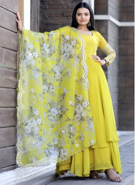 Georgette Readymade Floor Length Gown