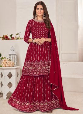 Georgette Sequins Work Designer Palazzo Salwar Kameez