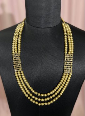 Glitzy Alloy Beads Work Gold Rodium Polish Necklace