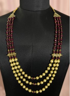 Glorious Alloy Gold and Maroon Necklace For Festival