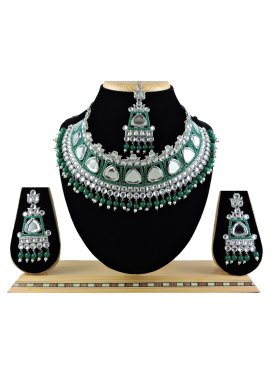 Glorious Beads Work Alloy Gold Rodium Polish Necklace Set For Festival