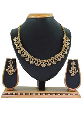 Glorious Beads Work Gold Rodium Polish Necklace Set