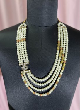 Glorious Gold Rodium Polish Beads Work Necklace