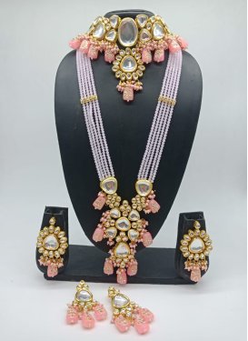 Glorious Gold Rodium Polish Beads Work Necklace Set