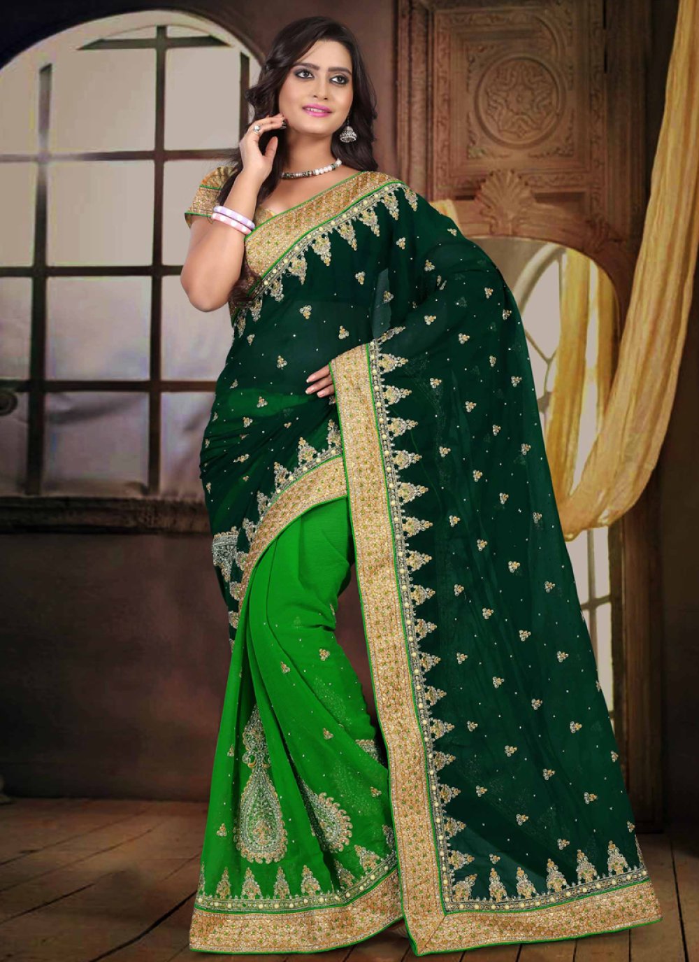 Buy Green Wedding Saree in Germany, Italy & France | Emperss Clothing –  Tagged 