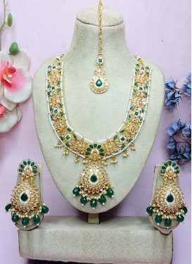 Gold Rodium Polish Beads Work Alloy Necklace Set