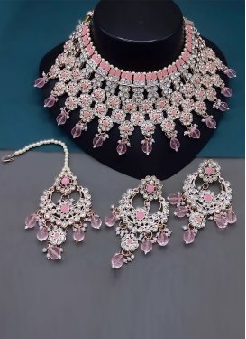 Gold Rodium Polish Beads Work Necklace Set