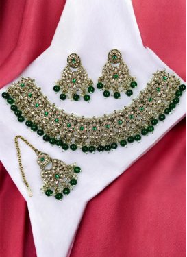 Gold Rodium Polish Beads Work Necklace Set