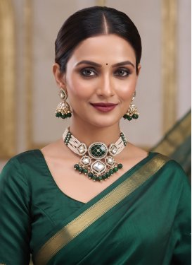 Gold Rodium Polish Beads Work Necklace Set