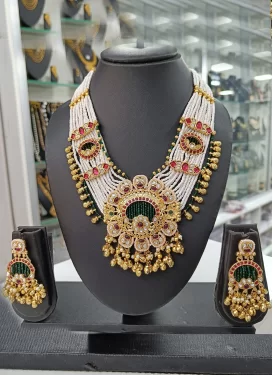 Gold Rodium Polish Multi Colour Necklace Set