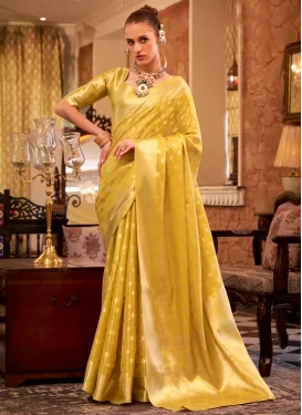 Gold Tissue Woven Work Traditional Saree for Women