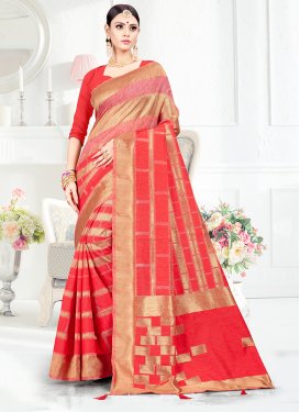 Gratifying Art Silk Weaving Red Traditional Saree