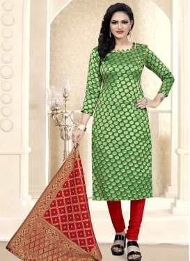 Green and Red Pant Style Designer Salwar Suit