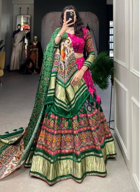Green and Rose Pink Designer Classic Lehenga Choli For Party