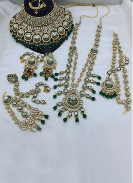 Green and White Alloy Bridal Jewelry