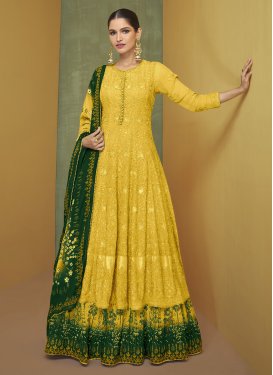 Green and Yellow Trendy Designer Salwar Suit