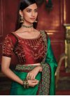 Green Embroidered Ceremonial Traditional Designer Saree - 1