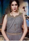 Grey Art Silk Embroidered Readymade Trendy Gown - 1
