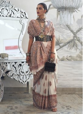 Handloom Silk Woven Work Designer Contemporary Saree