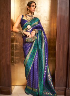 Handloom Silk Woven Work Designer Contemporary Style Saree