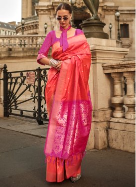 Handloom Silk Woven Work Designer Contemporary Style Saree