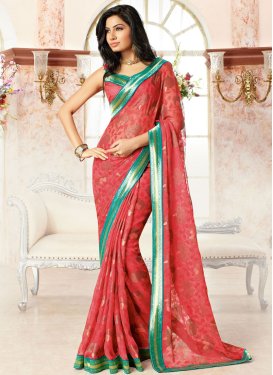 Honourable Lace Work Brasso Casual Saree