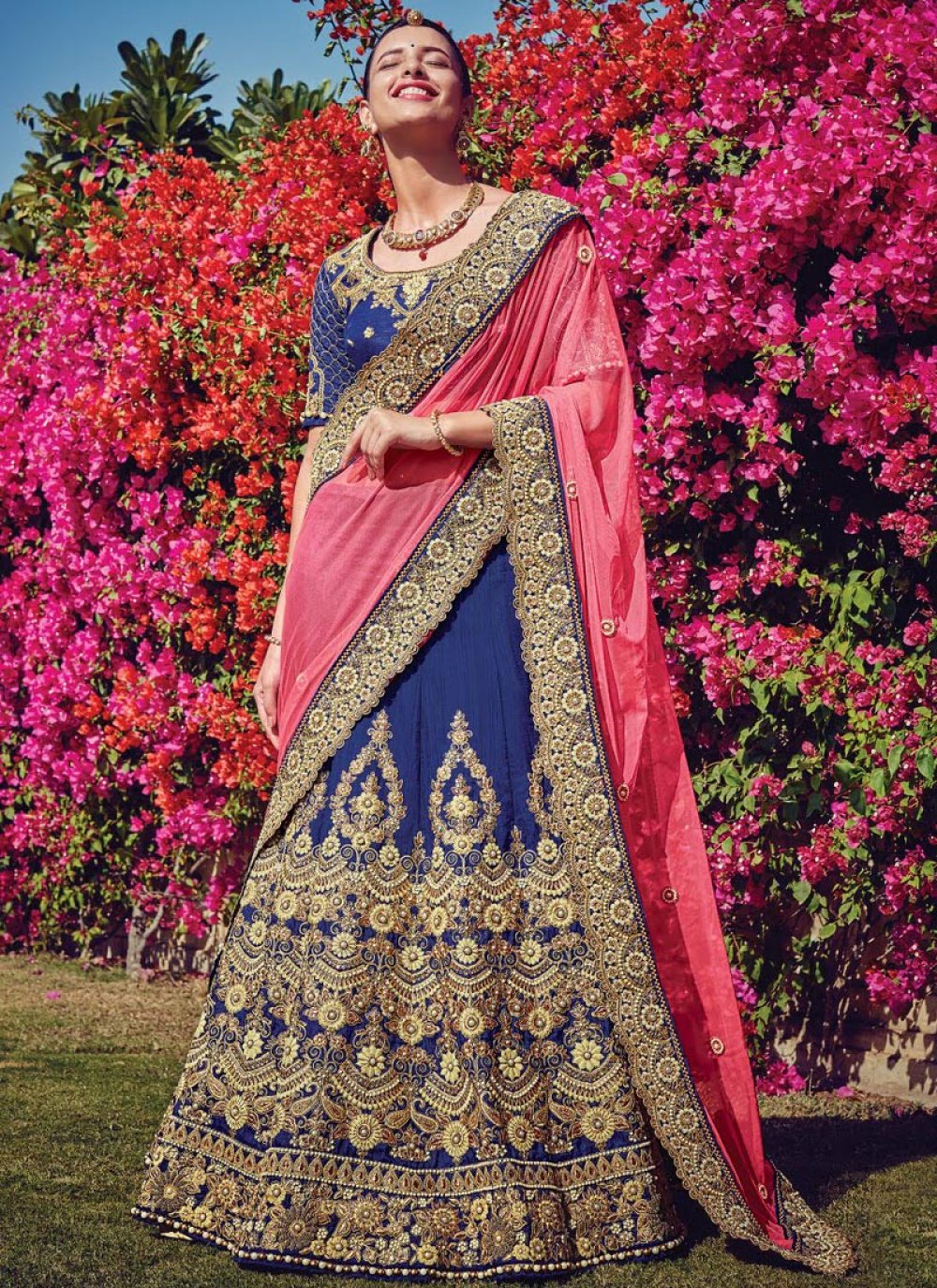 Blue Net Lehenga Style Saree With Blouse Online Shopping: SBK78 | Lehenga  style saree, Indian dresses, Bollywood fashion