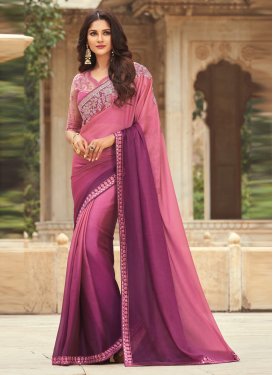 Hot Pink and Purple Traditional Designer Saree