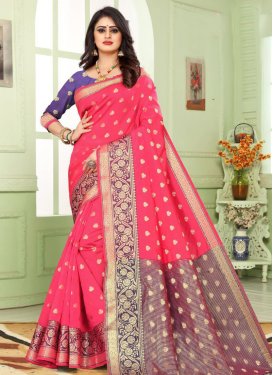 Hot Pink and Violet Designer Contemporary Style Saree