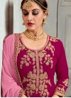 Hot Pink Faux Georgette Party Trendy Palazzo Salwar Suit - 1