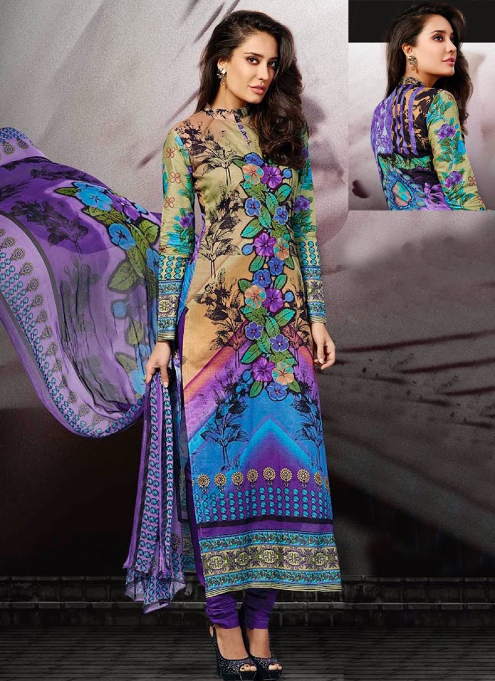 Multi color cotton churidar salwar kameez  Churidar salwar suit, churidar  designs, cotton dresses 