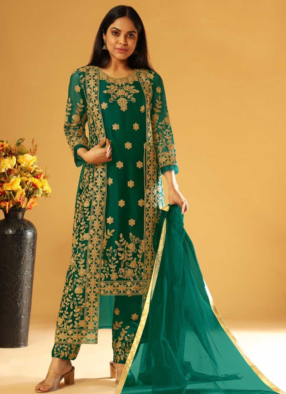 Buy Net Salwar Suit Online | Net Salwar Kameez Online Shopping-Peachmode