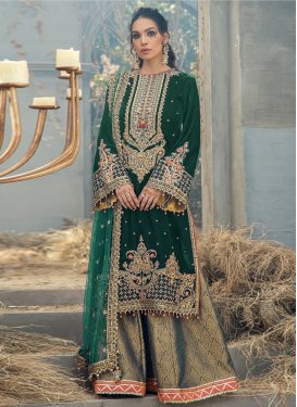 Jacquard Embroidered Work Palazzo Style Pakistani Salwar Suit