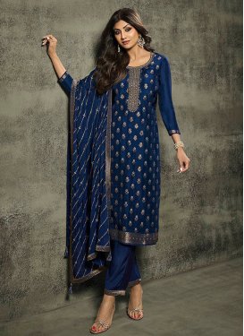 Jacquard Shilpa Shetty Pant Style Designer Salwar Suit