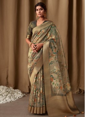 Jacquard Silk Designer Contemporary Style Saree For Festival