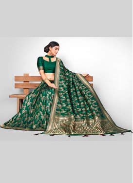 Jacquard Silk Designer Traditional Saree in Green