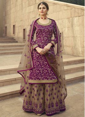 Jacquard Silk Embroidered Work Palazzo Style Pakistani Salwar Suit