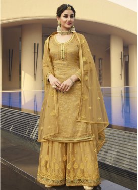 Jacquard Silk Palazzo Style Pakistani Salwar Suit