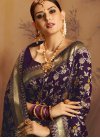 Jacquard Silk Weaving Purple Traditional Saree - 1
