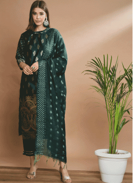 Jacquard Silk Woven Work Readymade Salwar Kameez