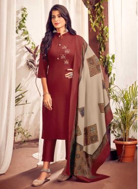 Jam Silk Embroidered Work Readymade Salwar Suit