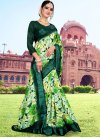 Jazzy Cotton Green Printed Saree - 1